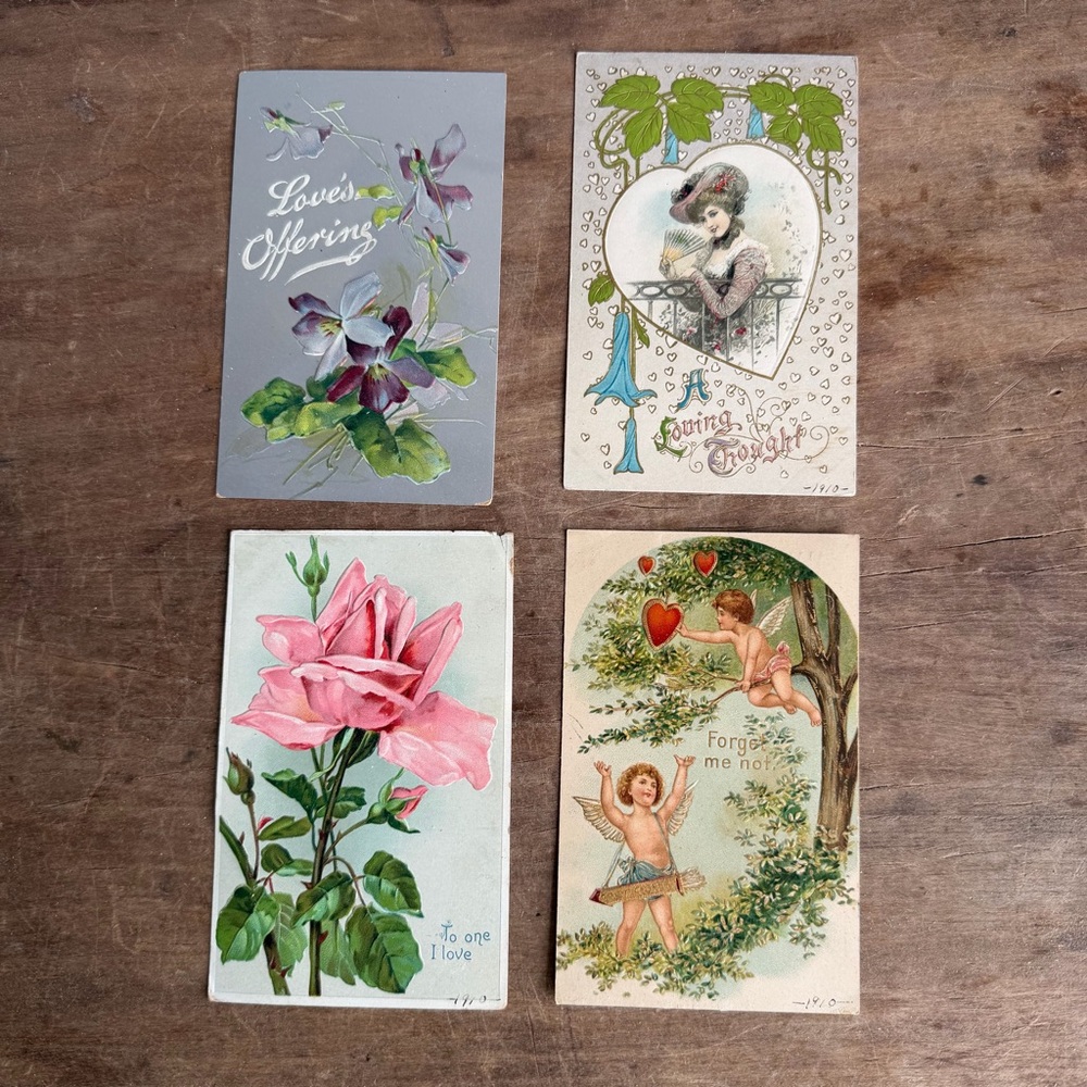 Antique valentines post cards